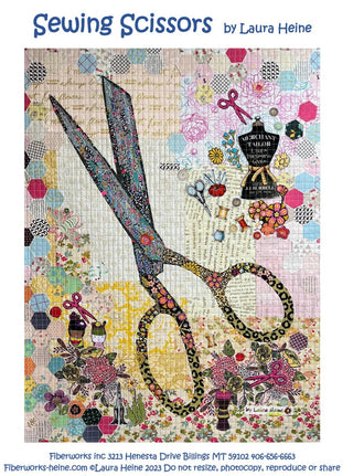 Laura Heine Sewing Scissors Collage Pattern