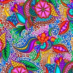 Carnivale by Debi Payne Whimsical bold bright color Fabric for QT Fabrics