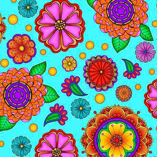 Carnivale by Debi Payne Whimsical bold bright color Fabric for QT Fabrics