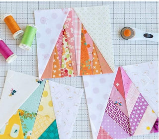 Foundation paper piecing Leila Gardunia 3” x 6” Scrappy Half Rectangle Triangle Pad LGD109