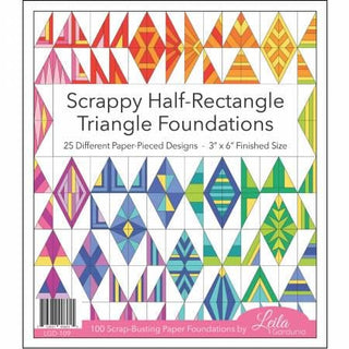 Foundation paper piecing Leila Gardunia 3” x 6” Scrappy Half Rectangle Triangle Pad LGD109