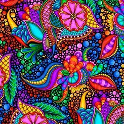 Carnivale by Debi Payne Whimsical bold bright color Fabric for QT Fabrics