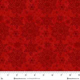 Henry Glass Quilting Fabric Blizzard Fun Line by Jan Shade Snowflakes - Red