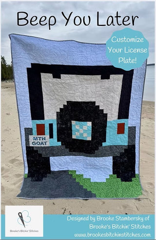 Brooke Stambersky's Beep You Later Pattern 60" x 84" Pixelated Jeep