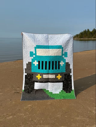 Brooke Stambersky's Beep You Later Pattern 60" x 84" Pixelated Jeep