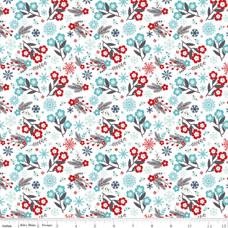 A Perfect Winter (Flowers) by Lori Whitlock for Riley Blake Designs - One Yard Cuts