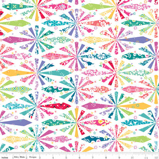 Riley Blake Chasing Rainbows Cheater Print Multi by Leslie Ryan of Blooming Boldly