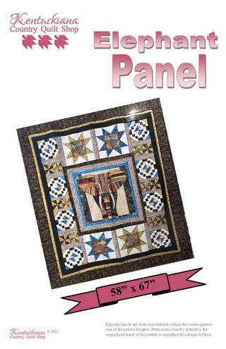 Elephant Panel Pattern by Lisa McCabe owner of Kentuckiana Country Quilt Shop 58" x 67"