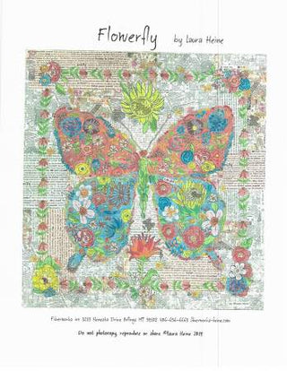 Laura Heine Flowerfly A Butterfly Collage Pattern