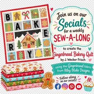 Gingerbread Bakery Quilt Kit 60" x 60" with Gingerbread fabric from Riley Blake