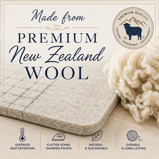 13 1/2" Square New Zealand Wool Pressing Mat - Grid Printed
