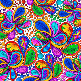 Carnivale by Debi Payne Whimsical bold bright color Fabric for QT Fabrics